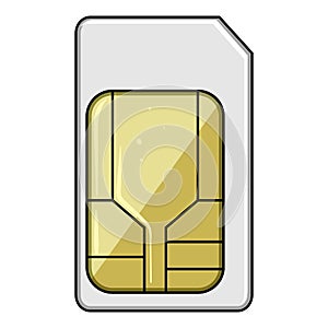 plan sim card cartoon vector illustration