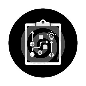 Plan, solution, strategy icon. Black vector sketch