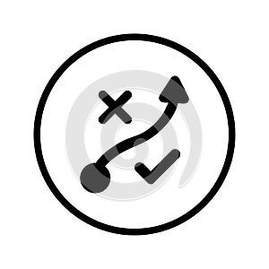 Plan, solution, strategy, tactic icon. Black vector