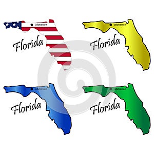 Plan of the state of Florida. A set of multi-colored images.