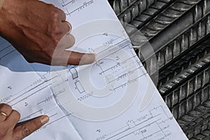 Plan and steel rebar