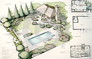 Plan for yard landscape design