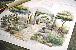 Plan for yard landscape design