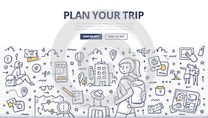 Plan Your Trip Doodle Concept