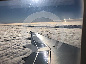 plane above clouds