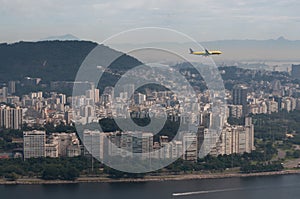 Plane above Rio de Janeiro, Brazil