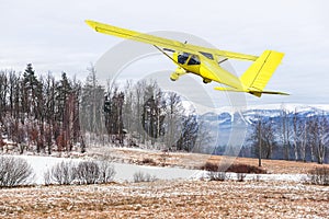 Plane against the background of Winter