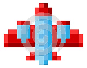 Plane Airplane Aeroplane Pixel Video Game Art Icon