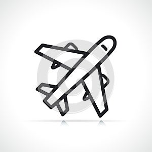 Plane or airplane line icon