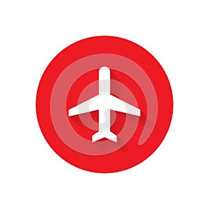 Plane, airplane mode button icon vector in flat style