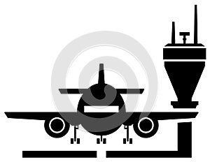 Plane on airport icon