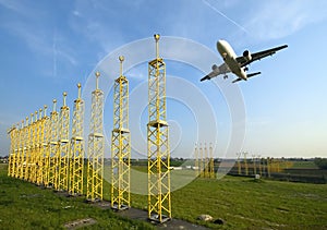 Plane approaching runway