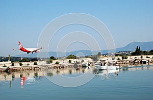 Plane arrives at the airport