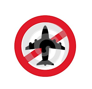 Plane ban icon. vector illustration