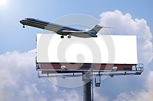 Plane with billboard travel concept