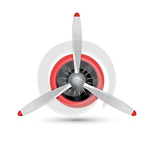 Plane blade propeller, vector airplane wood engine logo icon. Aircraft propeller fan