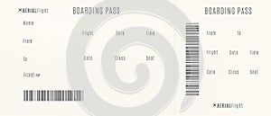 Plane boarding pass template