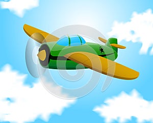 a plane clip art, cartoon, icon flying in the blue sky by vector design