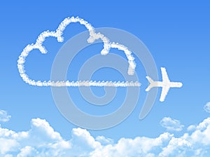 Plane on Cloud shaped ,dream concept
