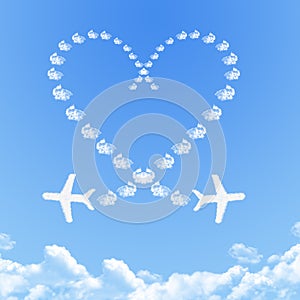 Plane on Cloud shaped ,dream concept