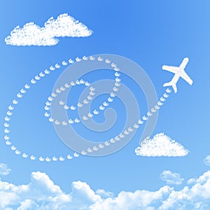 Plane on Cloud shaped ,dream concept
