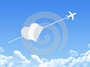 Plane on Cloud shaped ,dream concept