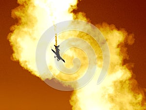 Plane in the cloud of smoke II