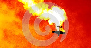 Plane in the cloud of smoke III