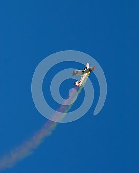 Plane with colored smoke