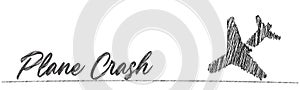Plane Crash Sketch Vector Illustration