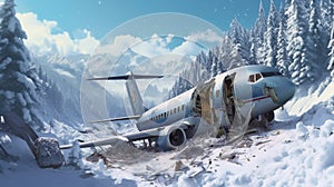 Plane Crash In Snowy Forest: Realistic Depiction In 2d Game Art And Swiss Realism