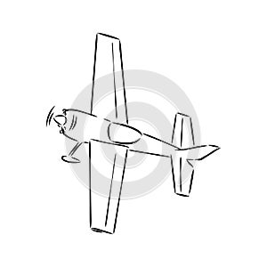 plane drawing on white background, airplane model sports, vector sketch