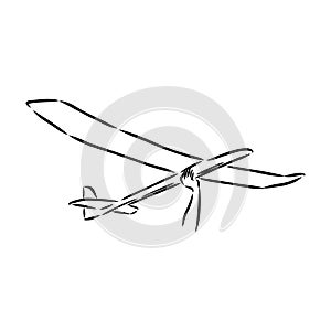 plane drawing on white background, airplane model sports, vector sketch