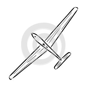 plane drawing on white background, airplane model sports, vector sketch