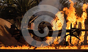 Plane on fire photo