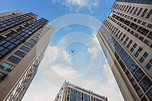 A plane flew over the roof.