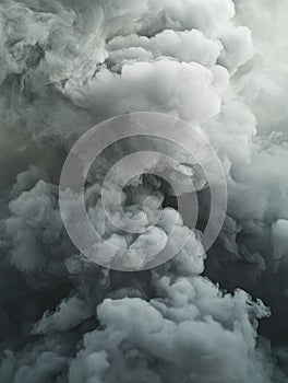 Plane Flying Through Smoke Cloud