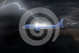 plane flies into a thunderstorm and is struck by lightning