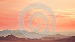 A plane flying over a mountain range at sunset, AI