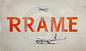 plane flying over the word'frame '