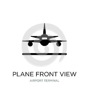 plane front view icon in trendy design style. plane front view icon isolated on white background. plane front view vector icon photo