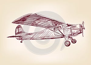 Plane hand drawn vector llustration