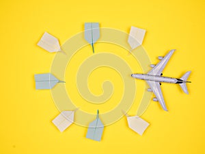 Plane heading to paper planes