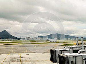 Plane at the Hong Kong Airport
