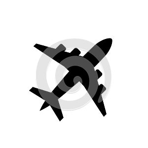 Plane icon, airplane symbol in flat style