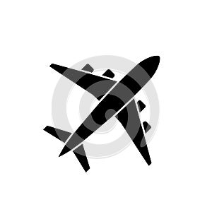 Plane icon, airplane symbol in flat style