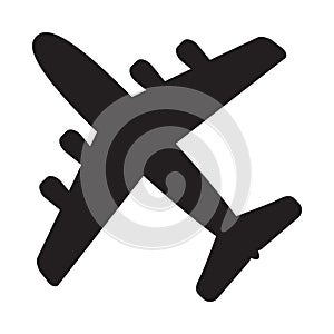 Plane icon isolated on white background, airplane symbol in flat style