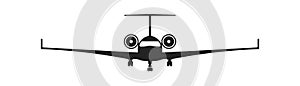 Plane icon vector, solid logo illustration, pictogram isolated on white. Business plane