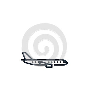 plane icon vector from vehicles transportation concept. Thin line illustration of plane editable stroke. plane linear sign for use