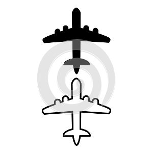 Plane icons set on white background, airplane vector Illustration.